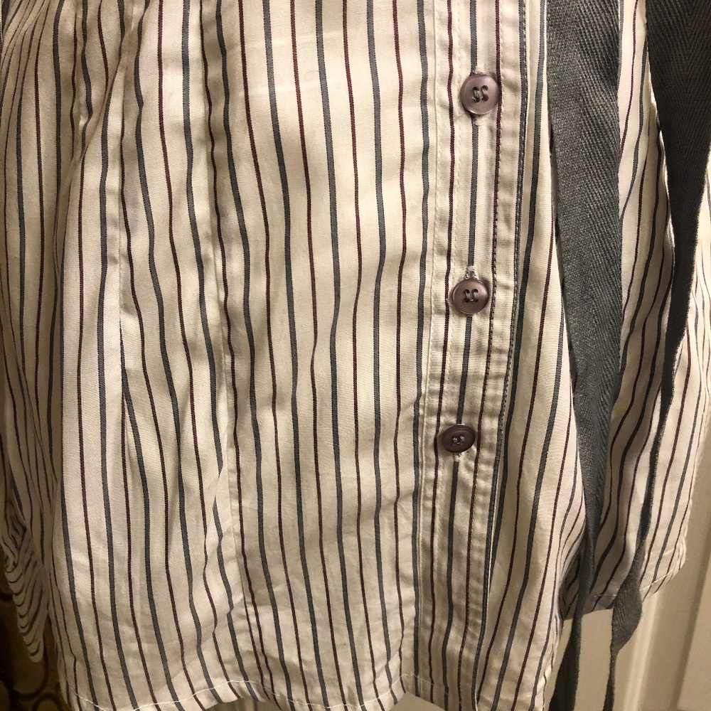 Topshop pinstripe button down shirt dress size 4 - Picture 4 of 5